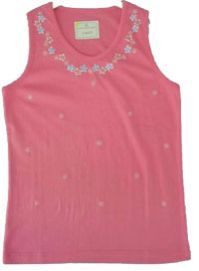 Ladies Pink Plain Tank Tops