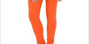 Orange Cotton Lycra Leggings
