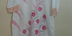 Cotton White Printed Kurti