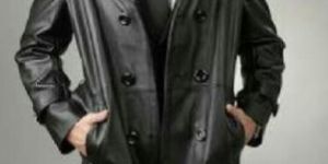 Mens Leather Trench Coat