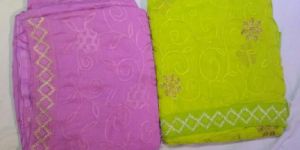 Embroidered Chiffon Sarees- Thread work