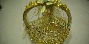Golden Handmade Gift Basket