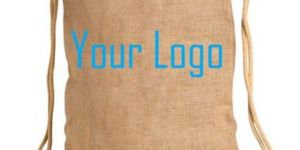 Jute Printed Drawstring Bag