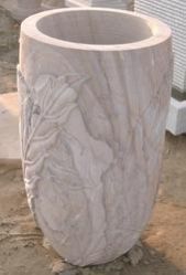 White Stone Flower Pots