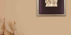 Silver Shiv Parvati Ganesha Frame