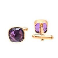 Amethyst Gold Plated Cufflink