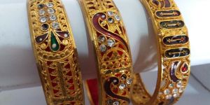 Diamond Meena Chip Bangles