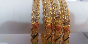Zig Zag Diamond Meena Bangles