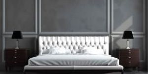 Queen  White Teak Finish Bed