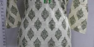 off White Printed Kurti