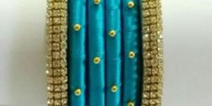 Silk Sky Blue Thread Bangles