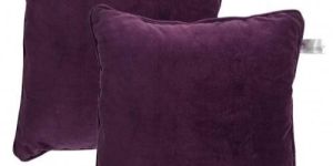 Lushomes Non Woven Lining Purple Direct Filled Velvet Cushion