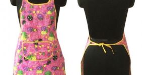 Lushomes Vegetable Design Pink Waterproof Apron