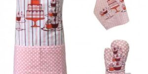 Lushomes Yarn Dyed Cupcake Design Apron Set