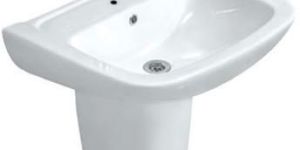 WASH BASIN WITH HALF PEDESTAL