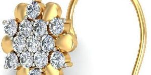 14kt Gold Star Shape Diamond Nose Pin