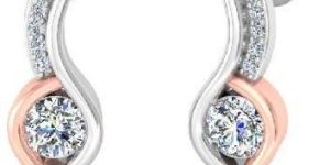 14kt White Gold Semi-Long Drop Diamond Earrings