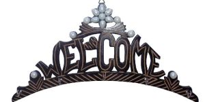Wooden Welcome Shaped Wall Hanging