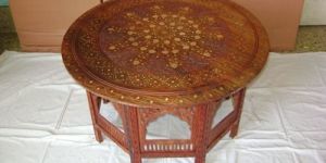 Wooden Round Pillar Table