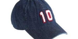 Washed Slub Denim Printed Cap