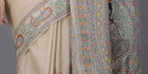 Full Design Madhubani Art Sarees