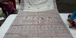 Goddess Madhubani Art Sarees