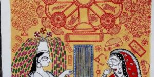 Patachitra Madhubani Art Dupatta