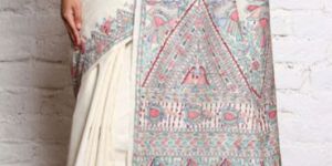 Peacock Madhubani Art Sarees