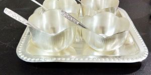 Silver Coated Four Wati with Tray