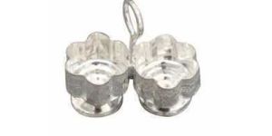 Silver Coated Haldi Kumkum Set