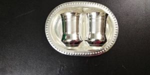 Silver Plated Glass and Tray