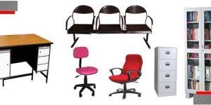Office Tables, Executive Chairs, Visitor Chairs, Filing Cabinets and Steel Almirahs.