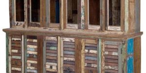 Reclaimed Wooden Tall Hutch Cabinet