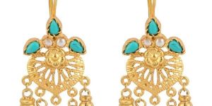 Turquoise Jaali Danglers