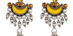 Yellow Glass Chandbali