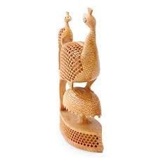 Wooden Peacock Statue