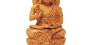 Wooden Dark Brown Buddha Statue