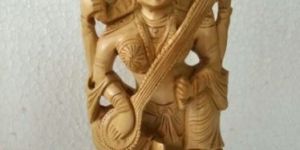 Wooden Saraswati Statue