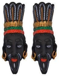 Terracotta Tribal Double Mask Wall Hangings