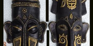 Terracotta Woman Sculpted Mask Wall Hanging