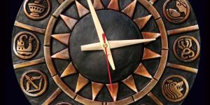 Terracotta Zodiac Signs Wall Clock