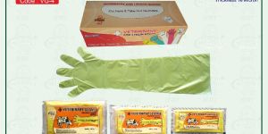 Yellow Veterinary Full Hand Gloves
