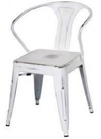 White Metal Dining Chair