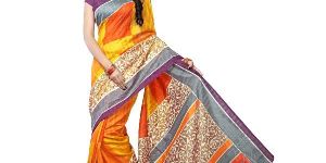 Women Multi Colored Bhagalpur Silk Cotton Sarees