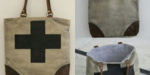 PH071 Canvas Mix Leather Tote Bag