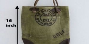 PH072 Canvas Mix Leather Tote Bag