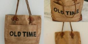 PH073 Canvas Mix Leather Tote Bag
