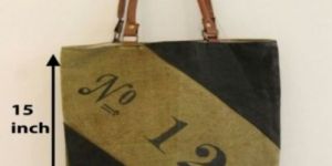 PH078 Canvas Mix Leather Tote Bag