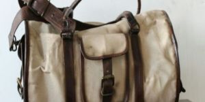 PH088 Canvas Mix Leather Duffle Bag