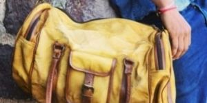 PH090 Canvas Mix Leather Duffle Bag